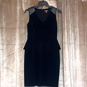 Vince camuto Leather accent peplum dress